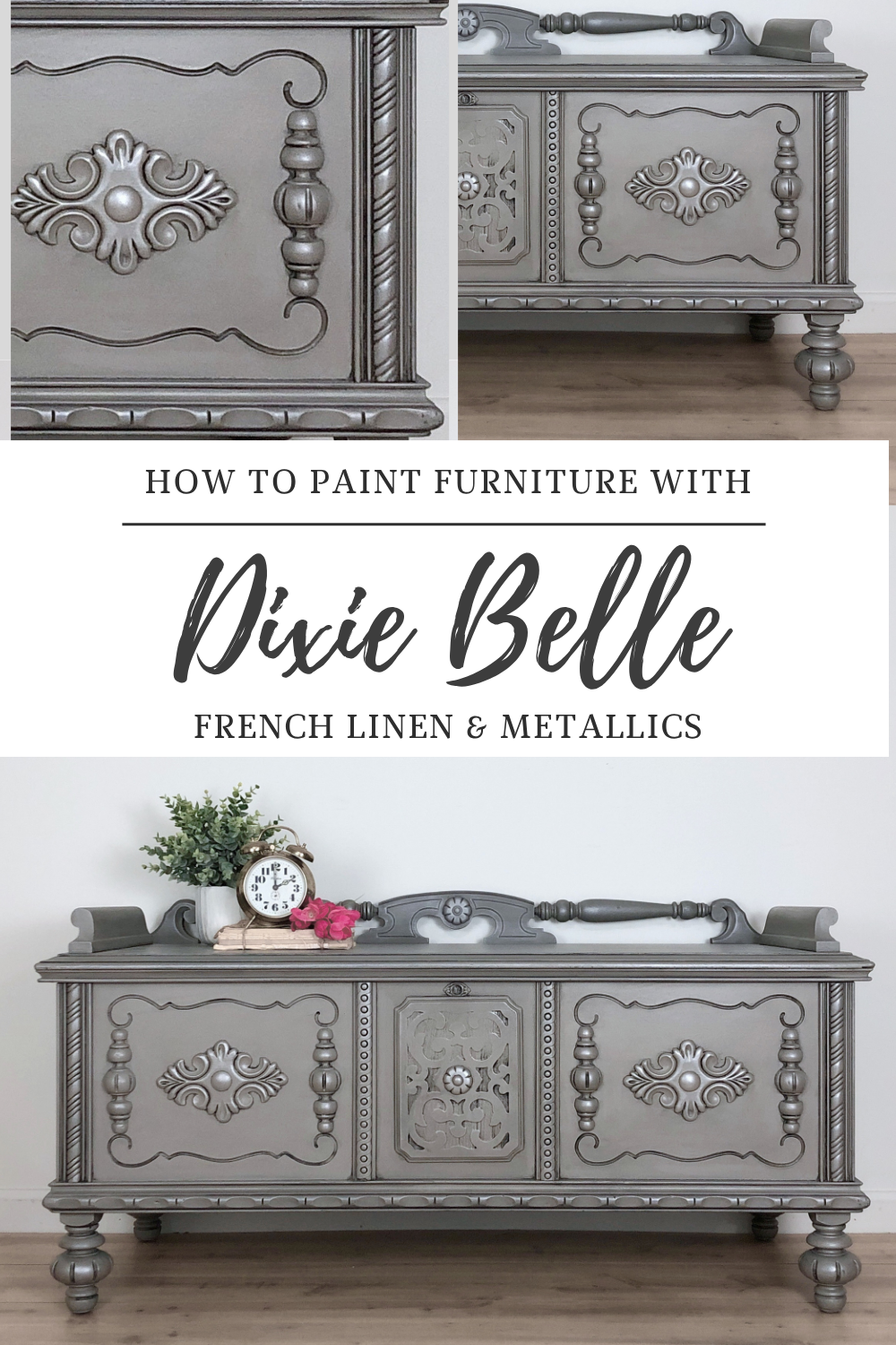 painted dresser dixie belle french linen metallic finish
